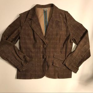 Cute and comfortable plaid corduroy blazer L